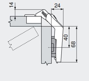 Petlya Clip Top Skladnaya So Shnekovoj Sistemoj Regulirovki Po Glubine Mebelnaya Furnitura Blum