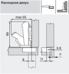 петли Clip top для накладных дверей, открывание 170°