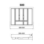 Вкладыш UNI для выдвижных ящиков глубиной 450 мм., белый