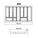 Вкладыш UNI для выдвижных ящиков глубиной 450 мм., белый
