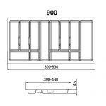 Вкладыш UNI для выдвижных ящиков глубиной 450 мм., серый