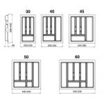 Вкладыш UNI для выдвижных ящиков глубиной 450 мм., серый