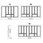 Вкладыш UNI для выдвижных ящиков глубиной 450 мм., серый