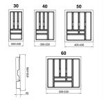 Вкладыш PRO для выдвижных ящиков глубиной 500 мм., серый