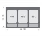 Контейнеры для мусора PRACTIKO 800 3х15 / 2х7+2х15 л.