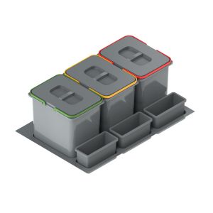 Контейнеры для мусора PRACTIKO 800 3х15 л. или 2х7+2х15 л.| Аксессуары для кухни