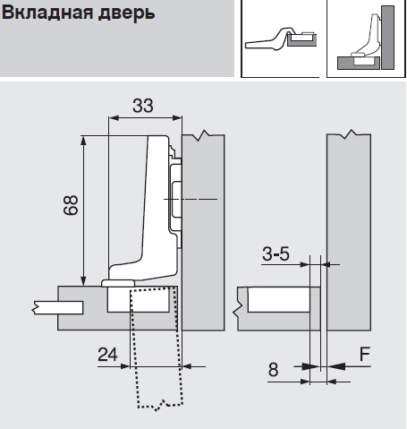 Петля вкладная чертеж
