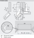 Петля MODUL угловая, под 45°(открывание 107°)