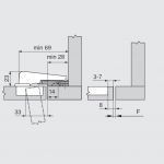 Петля MODUL c BLUMOTION под фальшпанель, вкладная, открывание 95°