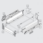 внутренний TANDEMBOX M с открыванием от нажатия (500 мм) с 1 релингом