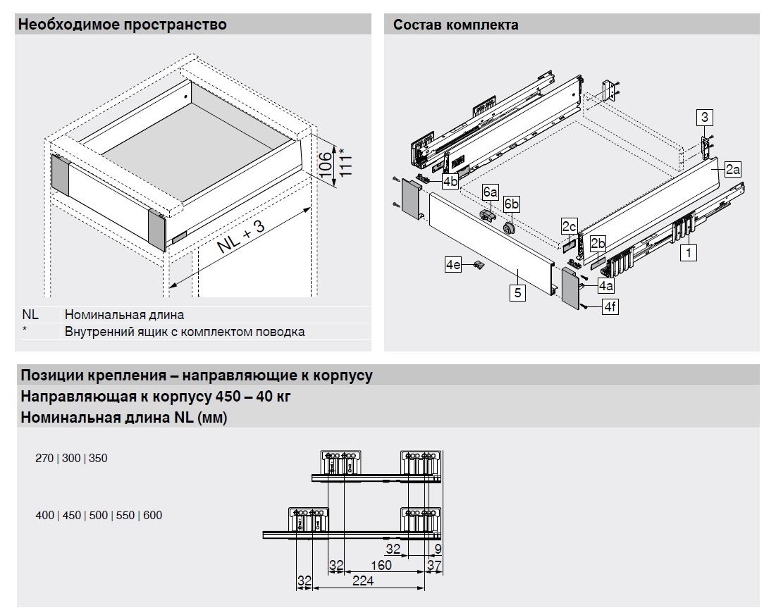 Выдвижной внутренний ящик MERIVOBOX M 500 мм.| Мебельная фурнитура BLUM ...